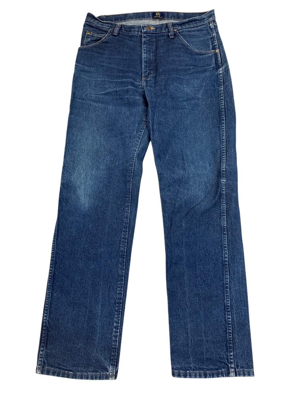 Wrangler Premium Performance 47MWZ Jeans 34x34 Regular Fit Distressed Blue Denim